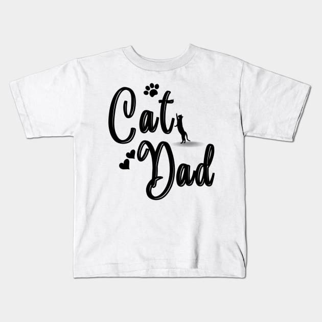 Cat Dad Kids T-Shirt by JEWEBIE